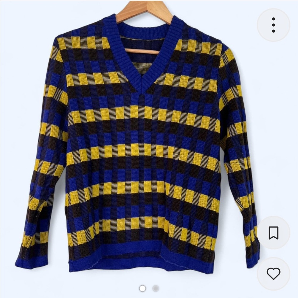Blue and Yellow Checkered Sweater